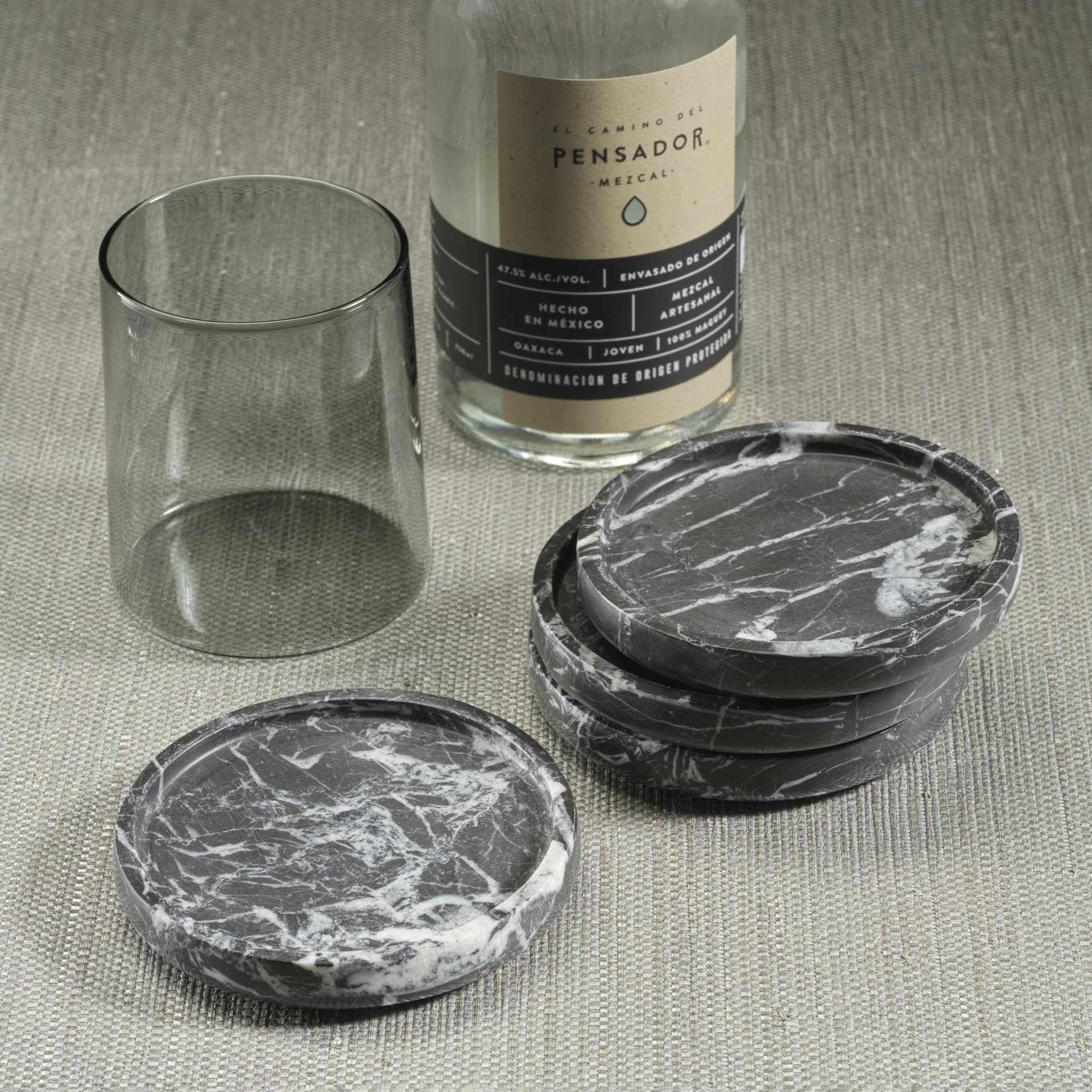 Marble Coaster - Black Marquino
